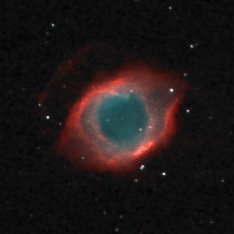 Helix nebula f=300mm telephoto lens at f/D=4, HOO