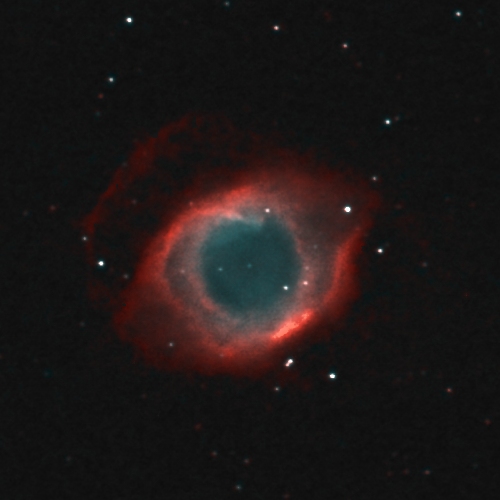 Helix nebula f=300mm telephoto lens at f/D=4, HOO